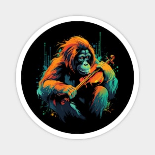 Orangutan Playing Violin Magnet